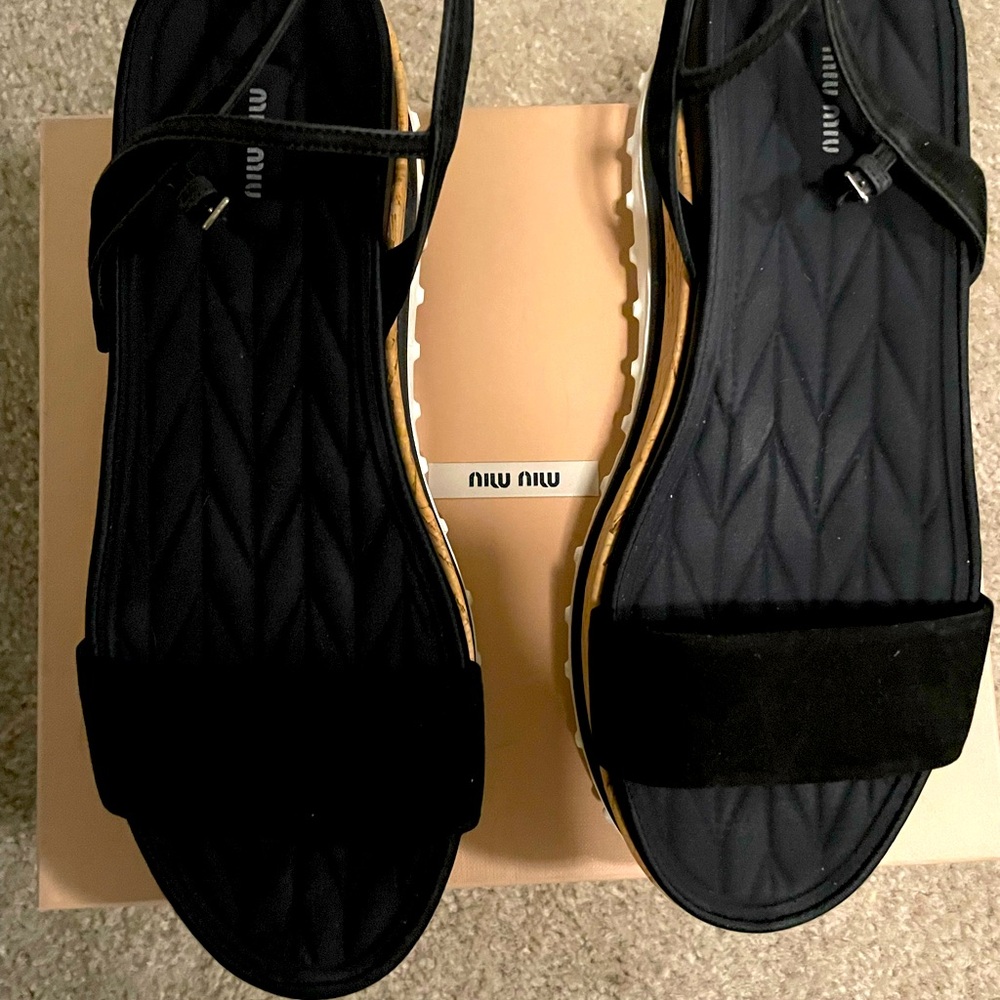 Miu Miu black platform sandals